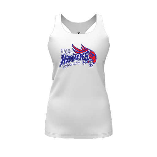 [FT0TRBWH-FYS-LOGO1] Decker Racerback Tank Top (Female Youth S, White, Logo 1)
