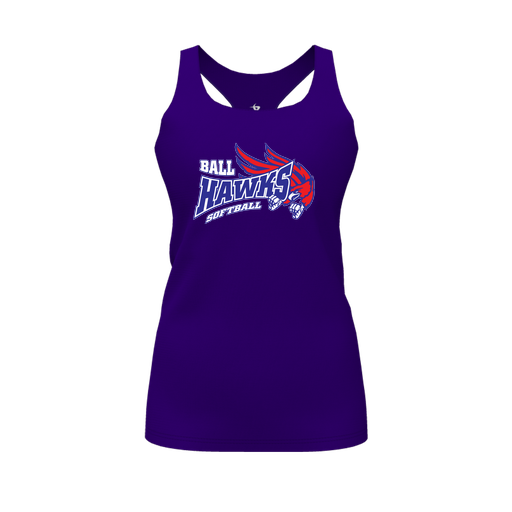 [FT0TRBPP-FYS-LOGO1] Decker Racerback Tank Top (Female Youth S, Purple, Logo 1)