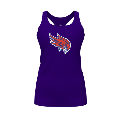 [FT0TRBPP-FYS-LOGO2] Decker Racerback Tank Top (Female Youth S, Purple, Logo 2)