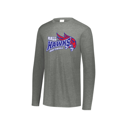 [FTLCUBGY-YS-LOGO1] Decker Youth Tri-Blend T-Shirt - Long Sleeve (Youth S, Gray, Logo 1)