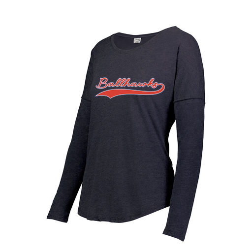 [FTLCUBNV-FAXS-LOGO3] Decker Women's Tri-Blend T-Shirt - Long Sleeve (Female Adult XS, Navy, Logo 3)
