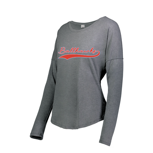 [FTLCUBGY-FAXS-LOGO3] Decker Women's Tri-Blend T-Shirt - Long Sleeve (Female Adult XS, Gray, Logo 3)