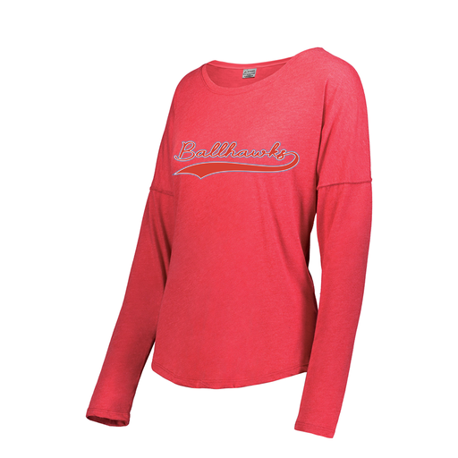 [FTLCUBRD-FAXS-LOGO3] Decker Women's Tri-Blend T-Shirt - Long Sleeve (Female Adult XS, Red, Logo 3)